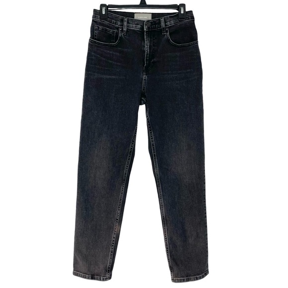 Everlane Denim - Everlane High Rise Straight Jeans Womens 28 Regular 6 Small Washed Black Stretch